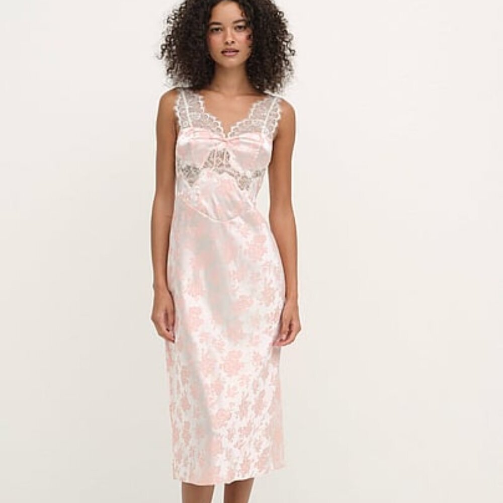 For Love & Lemons Audrey Jacquard Midi Slip dress
